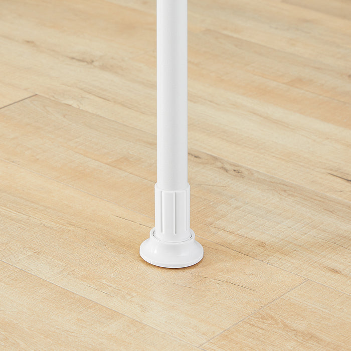 SoBuy KLS03-II-W Telescopic Appendiabiti da Terra, Robusto Stand Appendiabiti con Aste, Armadio Aperto Regolabile per Camera da Letto, Bianco