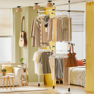 Cabina Armadio Guardaroba Componibile Appendiabiti A Terra Bianco KLS03 SoBuy