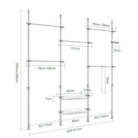 SoBuy Cabina armadio regolabile 311x37x295cm KLS04-II-HG