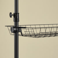 SoBuy KLS04-II-SCH Telescopic Appendiabiti da Terra, Robusto Stand Appendiabiti con Aste e Ripiani, Armadio Aperto Regolabile per Camera da Letto, Porta Abiti Nero