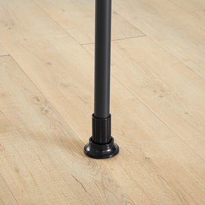 SoBuy KLS04-II-SCH Telescopic Appendiabiti da Terra, Robusto Stand Appendiabiti con Aste e Ripiani, Armadio Aperto Regolabile per Camera da Letto, Porta Abiti Nero