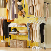 Cabina Armadio Guardaroba Componibile, Altezza E Lunghezza Regolabile Bianco KLS04