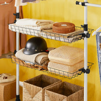 Cabina Armadio Guardaroba Componibile, Altezza E Lunghezza Regolabile Bianco KLS04