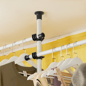 Cabina Armadio Guardaroba Componibile, Altezza E Lunghezza Regolabile Bianco KLS04