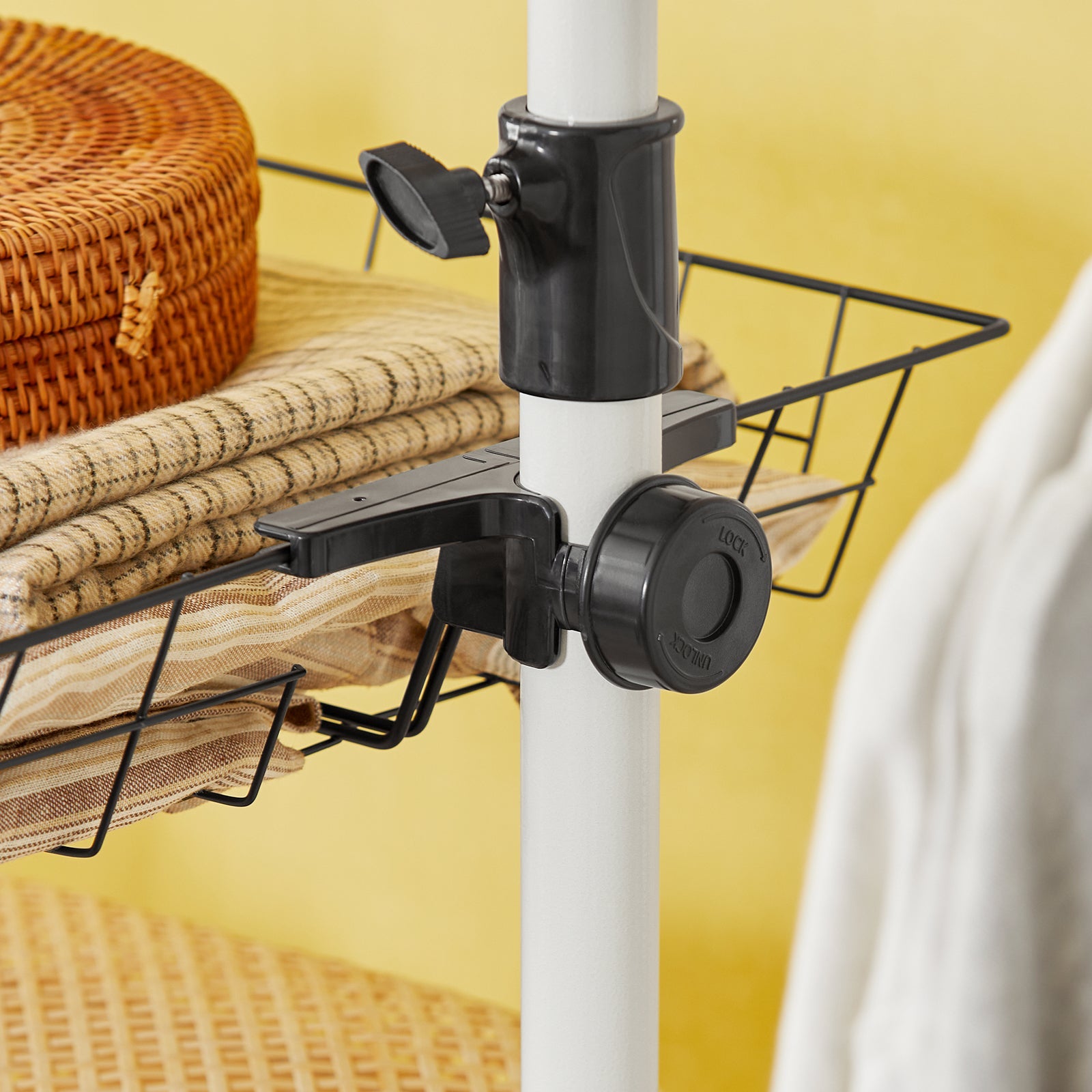 Cabina Armadio Guardaroba Componibile, Altezza E Lunghezza Regolabile Bianco KLS04