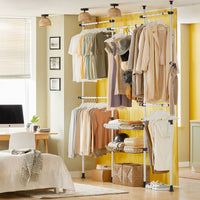 Cabina Armadio Guardaroba Componibile, Altezza E Lunghezza Regolabile Bianco KLS04