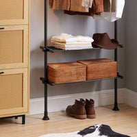 Cabina Armadio Componibile Armadio Regolabile Appendiabiti Altezza Regolabile Nero KLS07-SCH