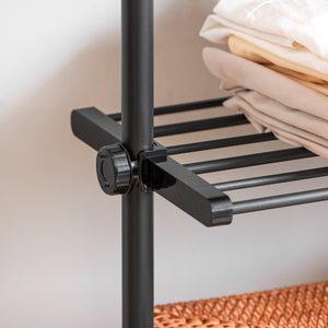 Cabina Armadio Componibile Armadio Regolabile Appendiabiti Altezza Regolabile Nero KLS07-SCH