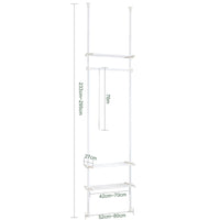 Cabina Armadio Componibile Armadio Regolabile Appendiabiti Altezza Regolabile Bianco KLS07-W