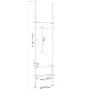 Cabina Armadio Componibile Armadio Regolabile Appendiabiti Altezza Regolabile Bianco KLS07-W