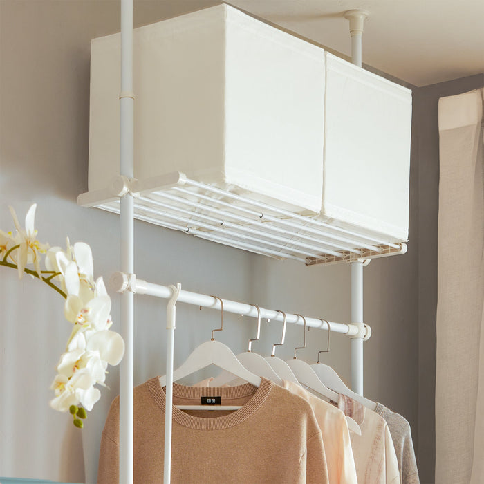 Cabina Armadio Componibile Armadio Regolabile Appendiabiti Altezza Regolabile Bianco KLS07-W