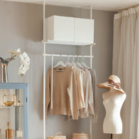 Cabina Armadio Componibile Armadio Regolabile Appendiabiti Altezza Regolabile Bianco KLS07-W