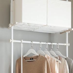 Cabina Armadio Componibile Armadio Regolabile Appendiabiti Altezza Regolabile Bianco KLS07-W