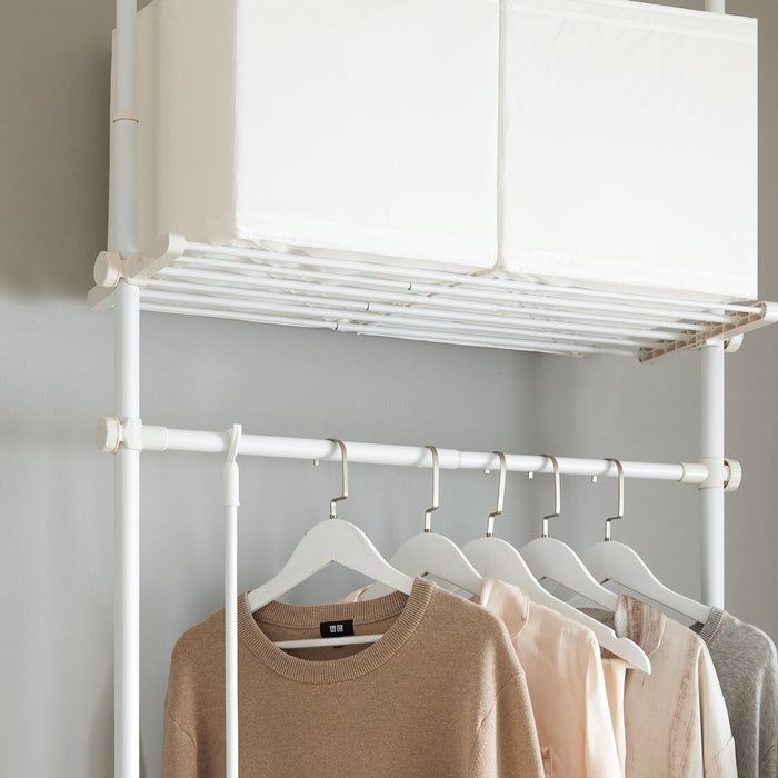 Cabina Armadio Componibile Armadio Regolabile Appendiabiti Altezza Regolabile Bianco KLS07-W