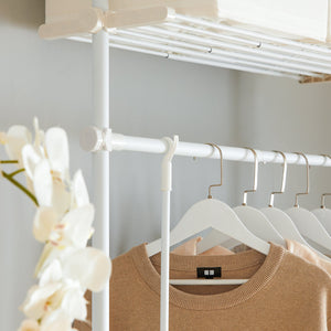 Cabina Armadio Componibile Armadio Regolabile Appendiabiti Altezza Regolabile Bianco KLS07-W