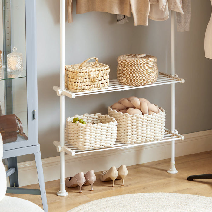 Cabina Armadio Componibile Armadio Regolabile Appendiabiti Altezza Regolabile Bianco KLS07-W