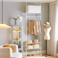 Cabina Armadio Componibile Armadio Regolabile Appendiabiti Altezza Regolabile Bianco KLS07-W