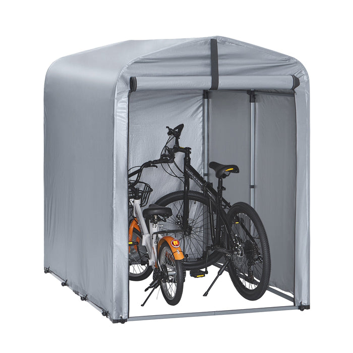 Sobuy Garage Auto per Esterno Tenda per Bicicletta Box Moto Impermeabile Tendone per Auto Moto e Attrezzi Capanno da Giardino e Ripostiglio da Esterno Argento 120x176x163 cm KLS11-K