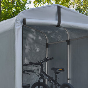 Sobuy Garage Auto per Esterno Tenda per Bicicletta Box Moto Impermeabile Tendone per Auto Moto e Attrezzi Capanno da Giardino e Ripostiglio da Esterno Argento 120x176x163 cm KLS11-K