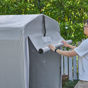 Sobuy Garage Auto per Esterno Tenda per Bicicletta Box Moto Impermeabile Tendone per Auto Moto e Attrezzi Capanno da Giardino e Ripostiglio da Esterno Argento 120x176x163 cm KLS11-K