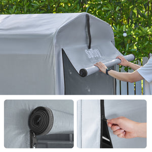 Sobuy Garage Auto per Esterno Tenda per Bicicletta Box Moto Impermeabile Tendone per Auto Moto e Attrezzi Capanno da Giardino e Ripostiglio da Esterno Argento 120x176x163 cm KLS11-K