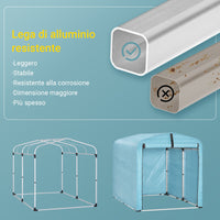 SoBuy Casetta da Giardino, Tenda Esterno Impermeabile, Rimessa Moto con Ganci, Garage per Biciclette e Attrezzi, Deposito Bici, Spazio di Stoccaggio, Azzurro, 159x219x165 cm, KLS11-L-BL