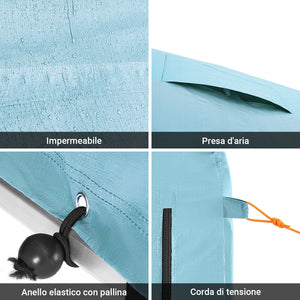 SoBuy Casetta da Giardino, Tenda Esterno Impermeabile, Rimessa Moto con Ganci, Garage per Biciclette e Attrezzi, Deposito Bici, Spazio di Stoccaggio, Azzurro, 159x219x165 cm, KLS11-L-BL
