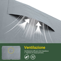 SoBuy Casetta da Giardino, Tenda Esterno Impermeabile, Rimessa Moto con Ganci, Garage per Biciclette e Attrezzi, Deposito Bici, Spazio di Stoccaggio, Grigio, 159x219x165 cm, KLS11-L-DG