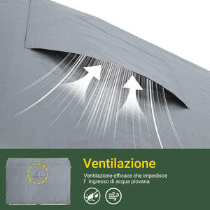 SoBuy Casetta da Giardino, Tenda Esterno Impermeabile, Rimessa Moto con Ganci, Garage per Biciclette e Attrezzi, Deposito Bici, Spazio di Stoccaggio, Grigio, 159x219x165 cm, KLS11-L-DG