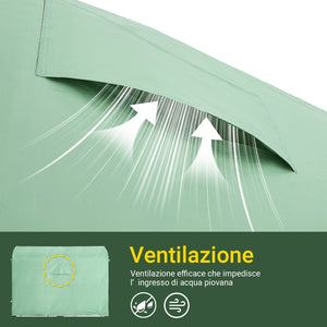 SoBuy Casetta da Giardino, Tenda Esterno Impermeabile, Rimessa Moto con Ganci, Garage per Biciclette e Attrezzi, Deposito Bici, Spazio di Stoccaggio, Verde, 159x219x165 cm, KLS11-L-GR