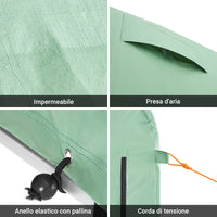 SoBuy Casetta da Giardino, Tenda Esterno Impermeabile, Rimessa Moto con Ganci, Garage per Biciclette e Attrezzi, Deposito Bici, Spazio di Stoccaggio, Verde, 159x219x165 cm, KLS11-L-GR