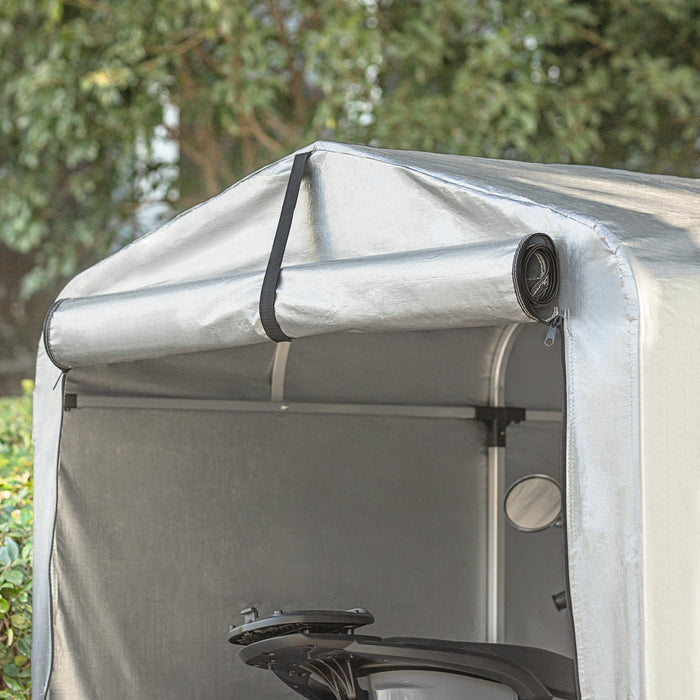 Tenda per Bicicletta Impermeabile Protezione UV Tenda da Garage per Biciclette Tenda Multiuso da Giardino in Colore Argento 159x219x165 cm, KLS11-L