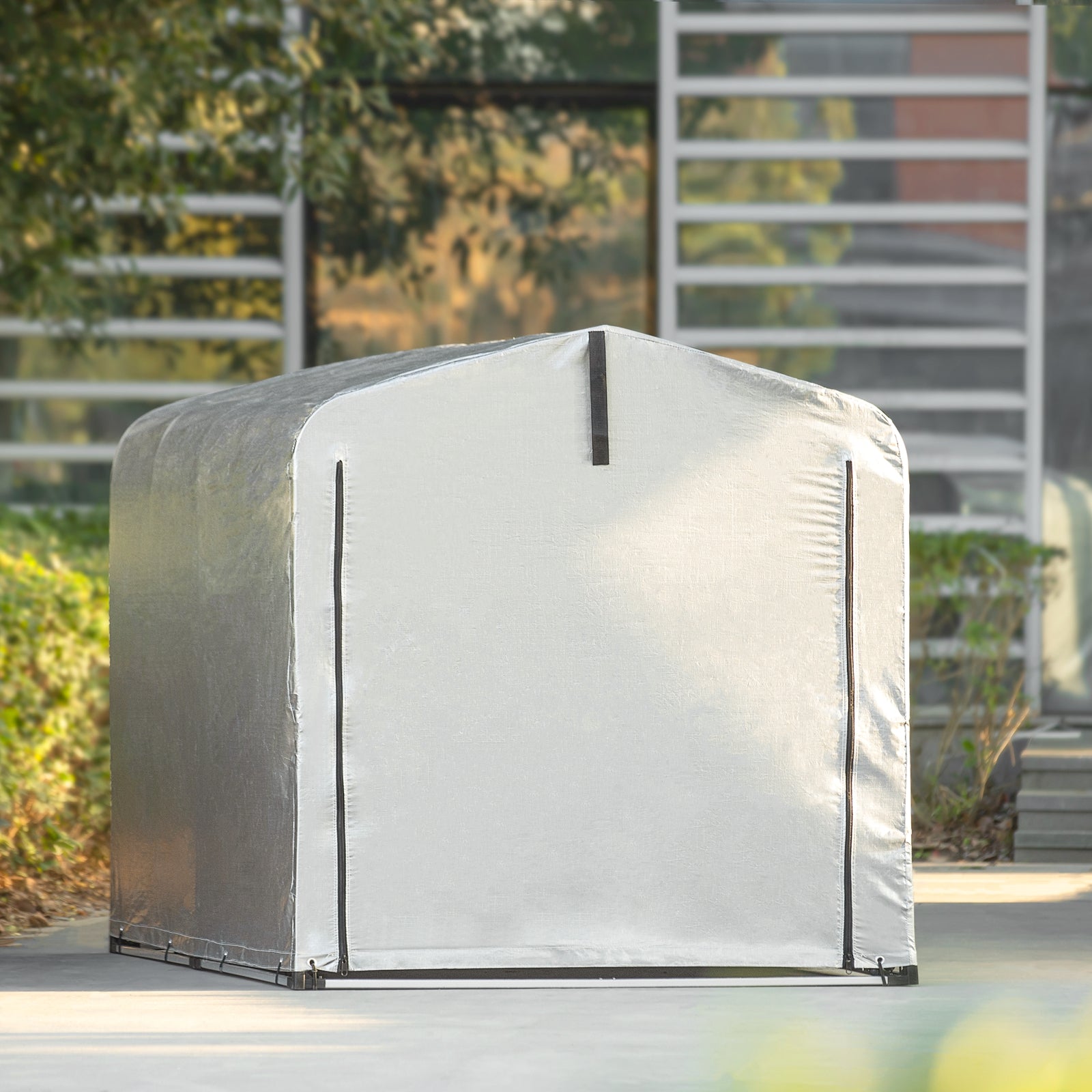 Tenda per Bicicletta Impermeabile Protezione UV Tenda da Garage per Biciclette Tenda Multiuso da Giardino in Colore Argento 159x219x165 cm, KLS11-L