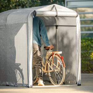 Tenda per Bicicletta Impermeabile Protezione UV Tenda da Garage per Biciclette Tenda Multiuso da Giardino in Colore Argento 120x176x163 cm, KLS11