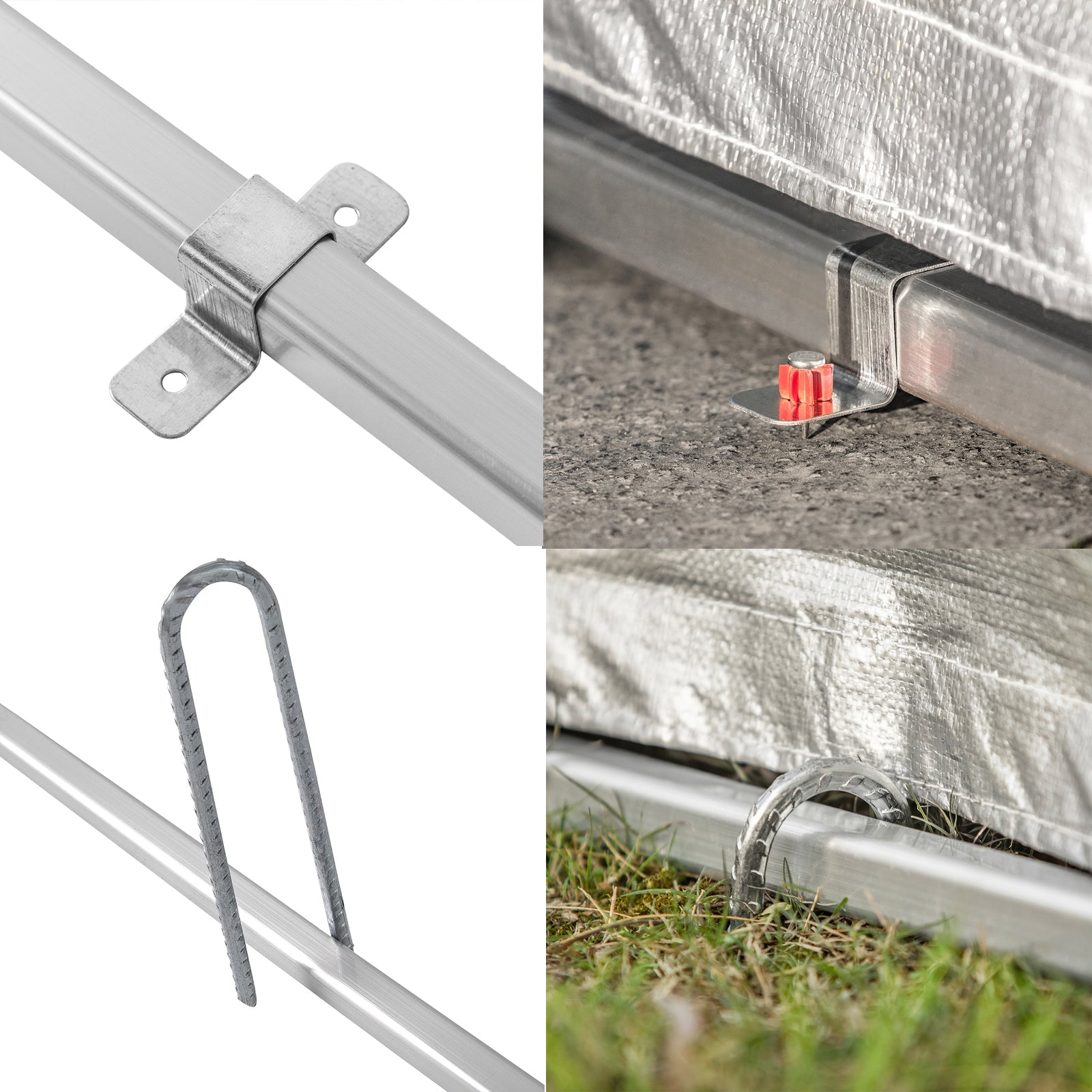 Tenda per Bicicletta Impermeabile Protezione UV Tenda da Garage per Biciclette Tenda Multiuso da Giardino in Colore Argento 159x219x165 cm, KLS11-L