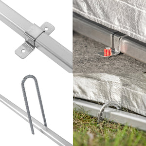 Tenda per Bicicletta Impermeabile Protezione UV Tenda da Garage per Biciclette Tenda Multiuso da Giardino in Colore Argento 159x219x165 cm, KLS11-L