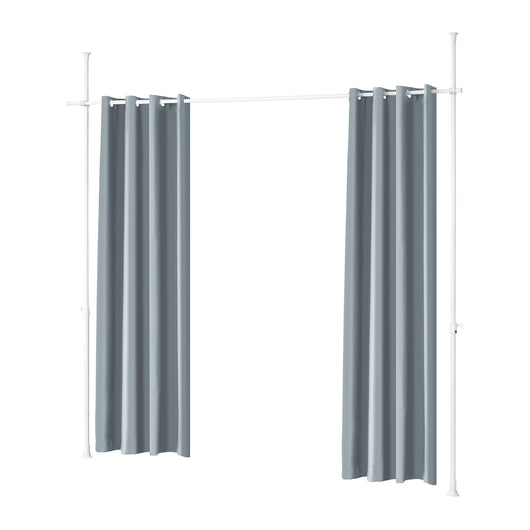 SoBuy Tenda oscurante regolabile, Tende oscuranti per Interni, Tende Termiche Isolanti, 2 Pannelli, grigio scuro,L (162-266) x A (199-262) cm, KLS12-DG