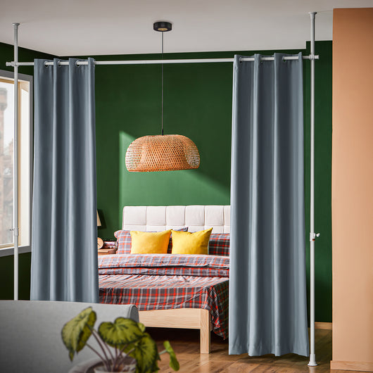 SoBuy Tenda oscurante regolabile, Tende oscuranti per Interni, Tende Termiche Isolanti, 2 Pannelli, grigio scuro,L (162-266) x A (199-262) cm, KLS12-DG