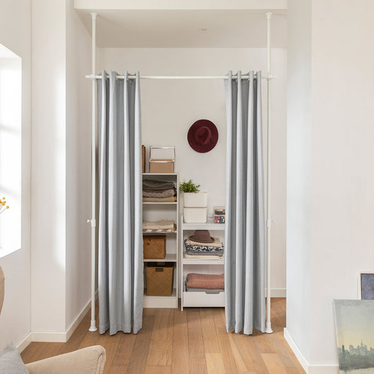 Tenda Oscurante Regolabile, Tende oscuranti per Interni, Tende Termiche Isolanti, 2 Pannelli, Grigio Chiaro,L (162-270) x A (199-285) cm, KLS12-HG