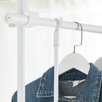 Cabina Armadio componibile da angolare Organizzazione Guardaroba con 1 asta appendiabiti e 3 ripiani L97xP24xA(193-262) cm Bianco-Naturale KLS14-WN