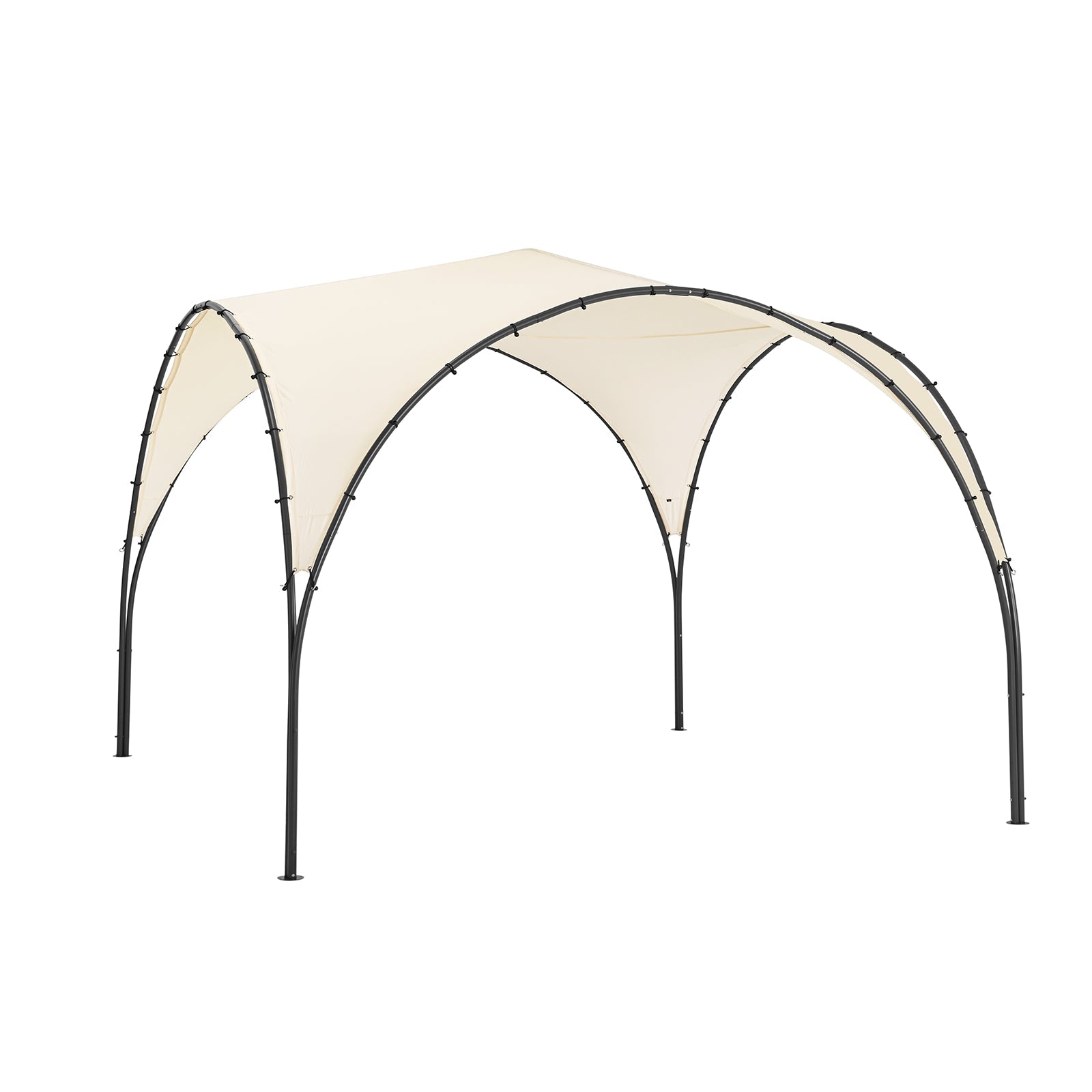 Gazebo pieghevole da campeggio, UV30, per feste, festival, invernale, stabile, beige, larghezza ca. 334 x 256 x 334 cm, KLS16-MI