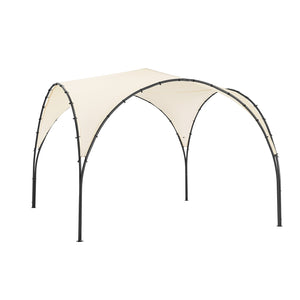 Gazebo pieghevole da campeggio, UV30, per feste, festival, invernale, stabile, beige, larghezza ca. 334 x 256 x 334 cm, KLS16-MI