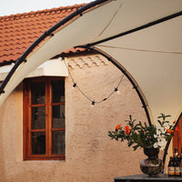 Gazebo pieghevole da campeggio, UV30, per feste, festival, invernale, stabile, beige, larghezza ca. 334 x 256 x 334 cm, KLS16-MI