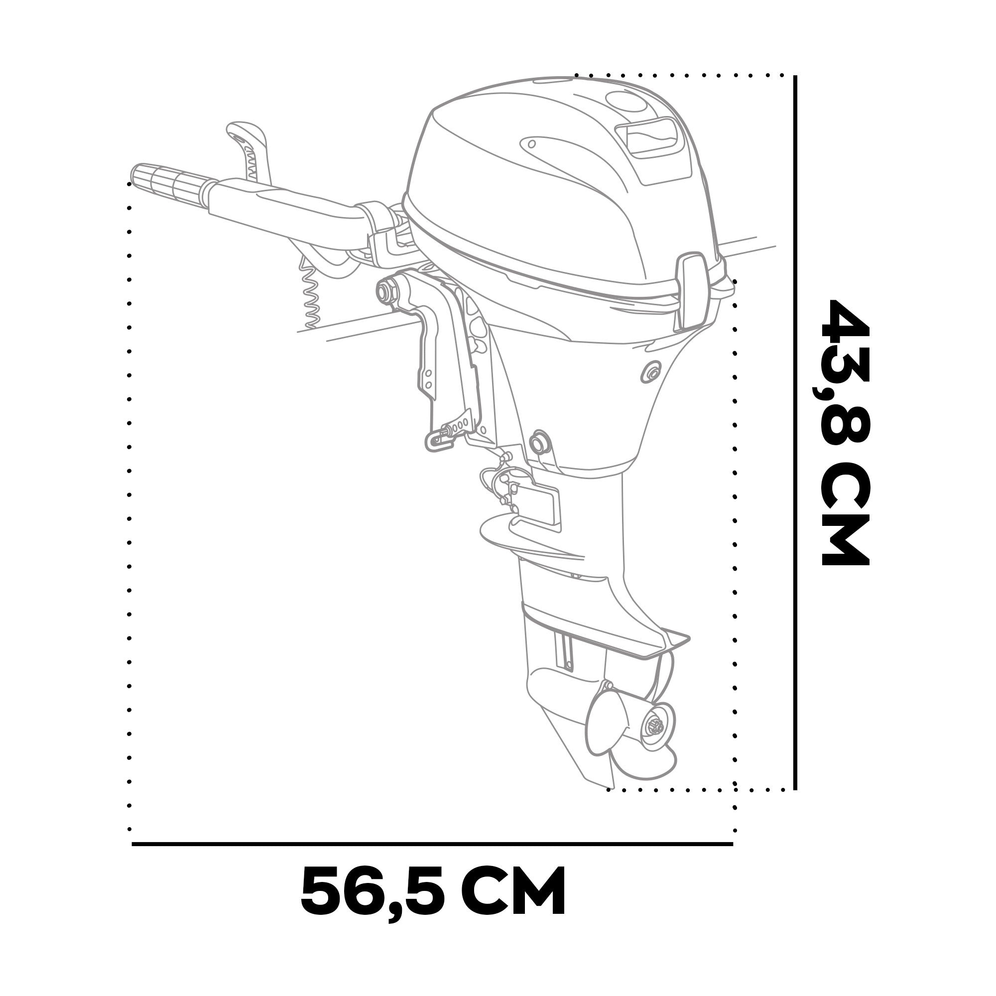 Kluster - Motore Marino Fuoribordo a Benzina 4 Tempi 246cc 9.9 Hp Gambo Corto per Gommoni Barche da Pesca