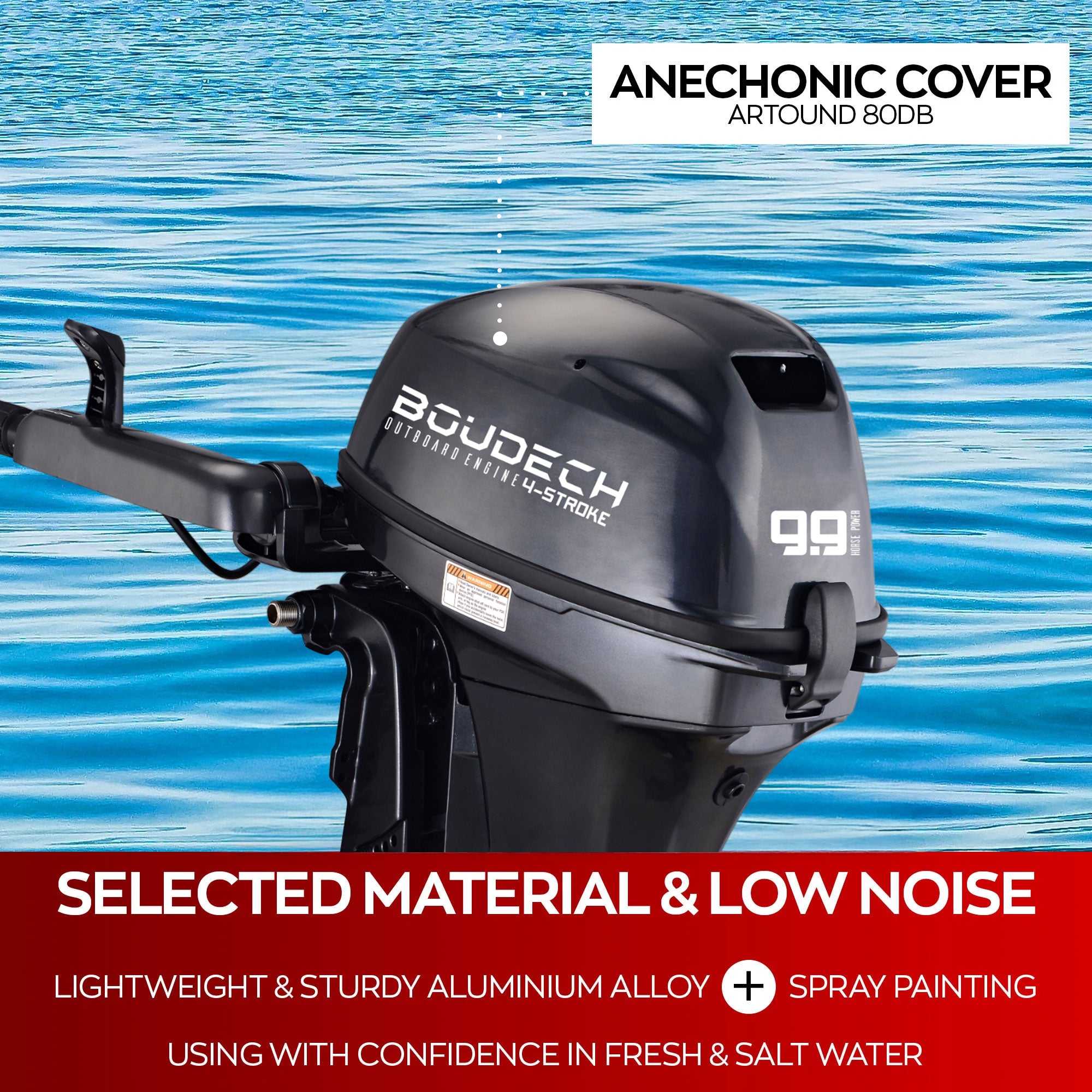 Kluster - Motore Marino Fuoribordo a Benzina 4 Tempi 246cc 9.9 Hp Gambo Corto per Gommoni Barche da Pesca