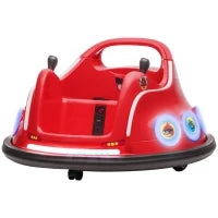 Autoscooter per Bambini, Rotazione a 360°, per 3-5 anni, con Telecomando, Musica, Rosso