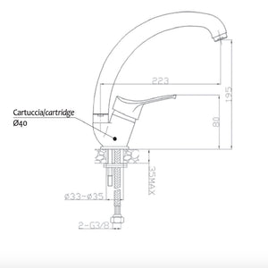Miscelatore cucina per lavello bianco rubinetteria serie sei