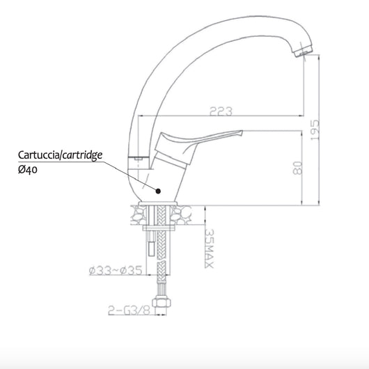 Miscelatore cucina per lavello bianco rubinetteria serie sei