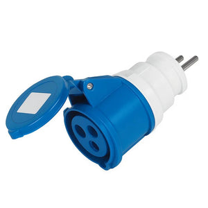 Ecova 20555 adattatore industriale con spina schuko e presa cee 2p+t 16a