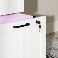 Mobiletto scrivania in legno con 3 cassetti, serratura e guide regolabili, 40 x 40 x 101 cm, Bianco